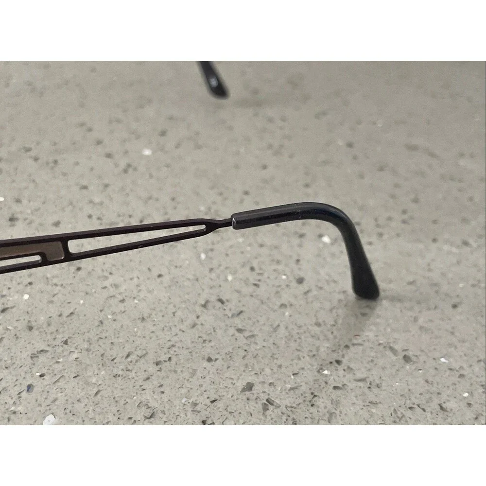 CEN ADP016 Eyeglasses 48-17-130 FRAMES ONLY BLK CEN Half Rim Purple bronze